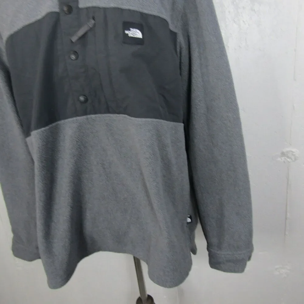 The North Face Denali Men's XL Gray Black Fleece Pullover Snap Front Jacket